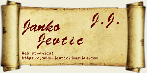 Janko Jevtić vizit kartica
